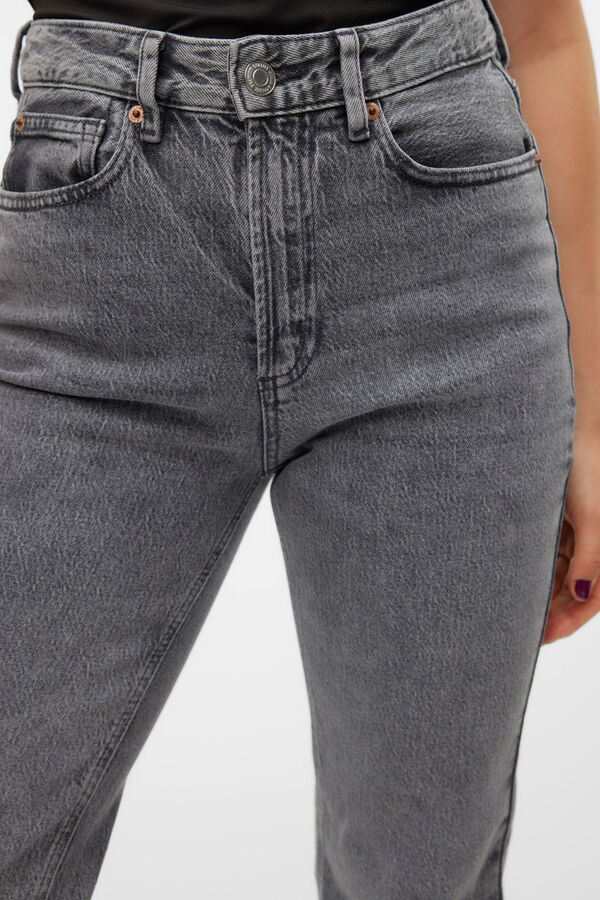 Vero Moda Vaquero recto tiro alto Gris