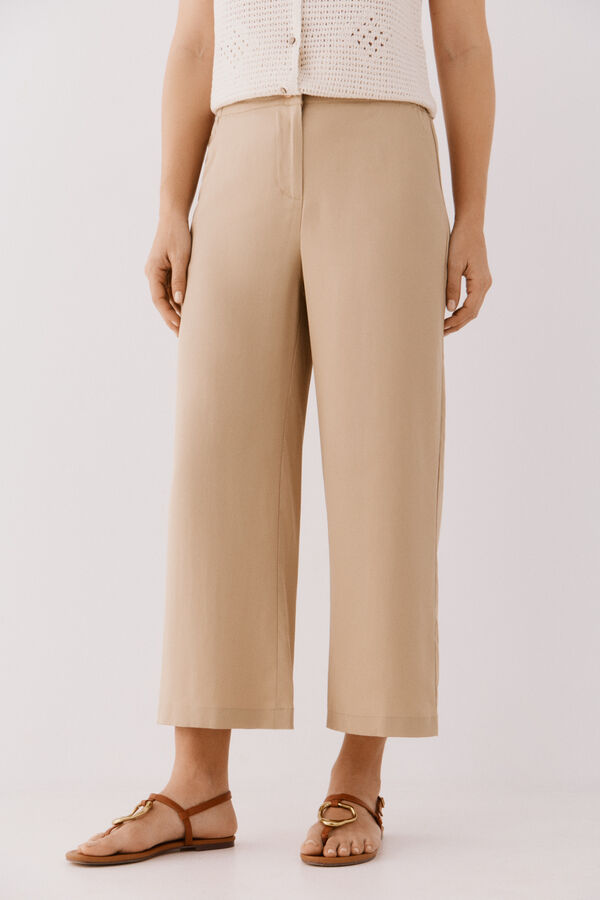 Cortefiel Pantal&oacute;n de tencel Tostado
