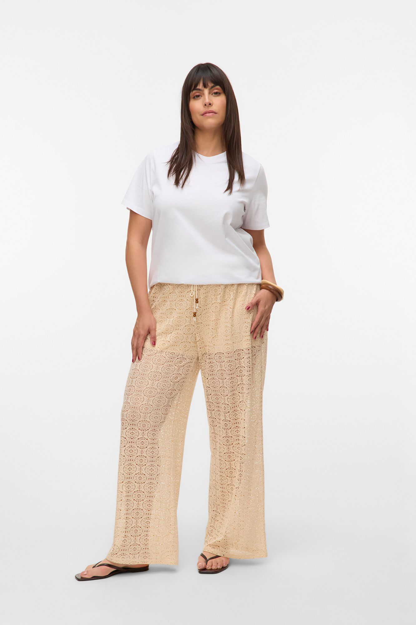 Vero Moda Curve Pantal&oacute;n largo con calados talla grande