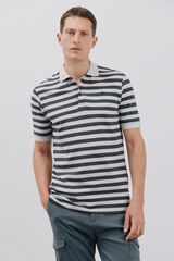 Cortefiel Polo piqu&eacute; de rayas Gris
