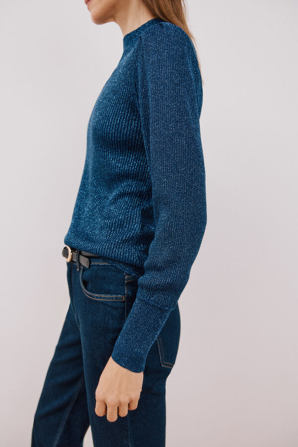 Cortefiel Jersey punto metalizado Azul