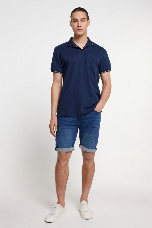 Privata Polo basico pique bolsillo Azul marino