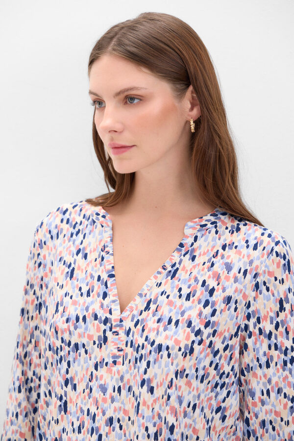 Cortefiel Camiseta b&aacute;sica fluida Estampado blanco