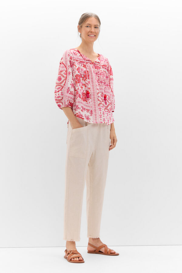 Cortefiel Blusa bordado a contraste Multicolor