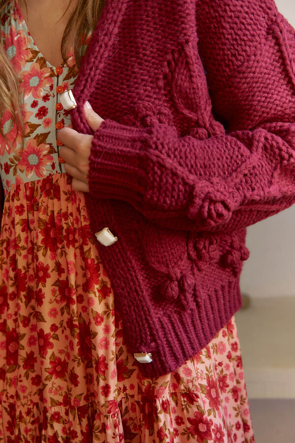 Jaase C&aacute;rdigan de punto Vino