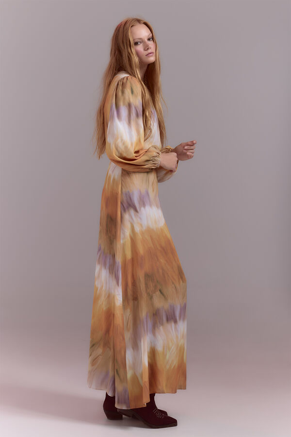 Slowlove Vestido recto con abertura Multicolor