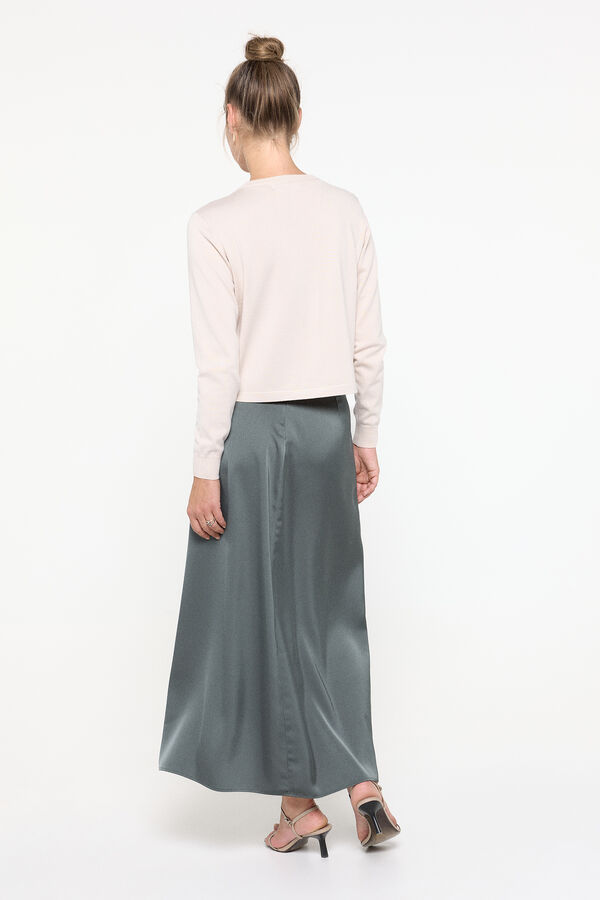 Vero Moda Saia midi em tecido cetim Verde