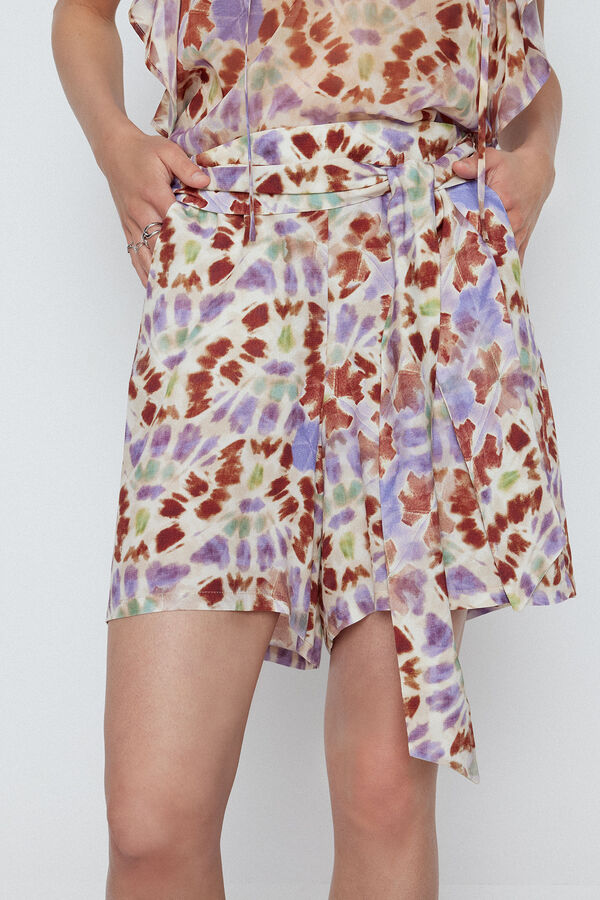 Slowlove Bermuda flu&iacute;da estampada Estampado morado