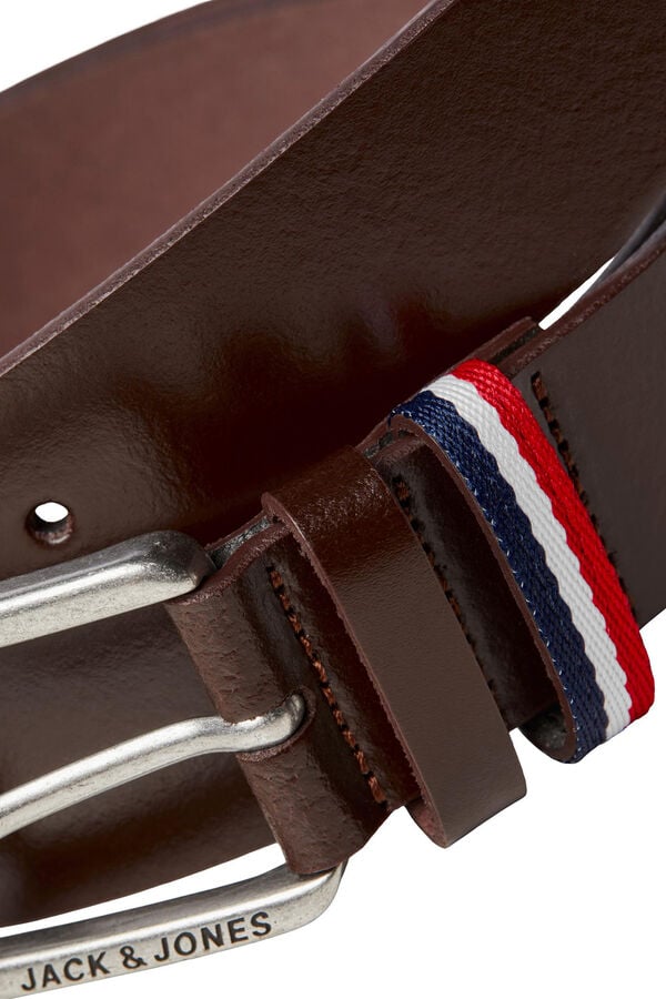 Jack & Jones Cintur&oacute;n piel Marr&oacute;n
