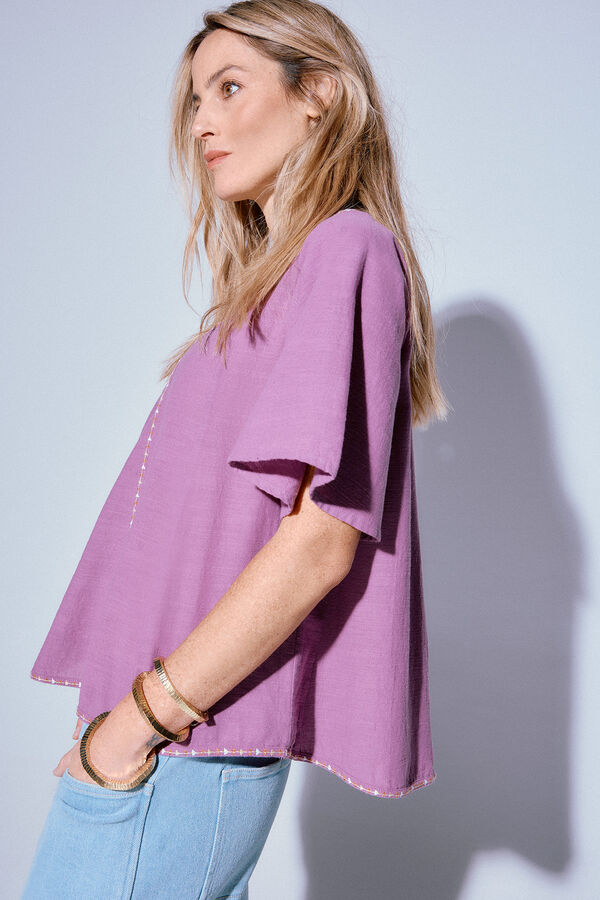 Slowlove Blusa bordada Lila
