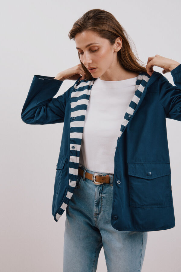 Cortefiel Parka reversible waterrepelent Azul marino