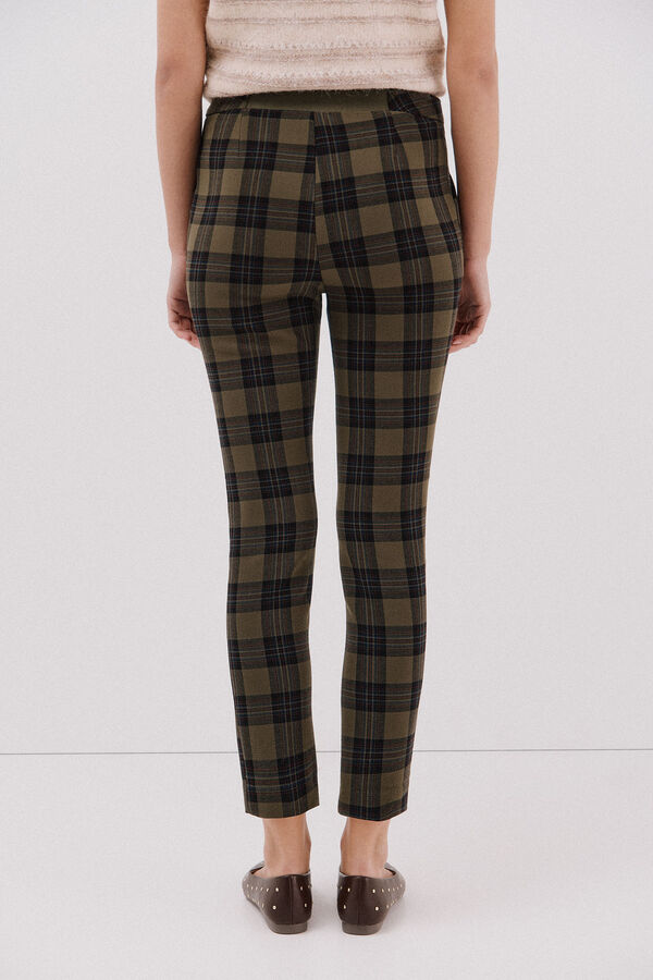 Cortefiel Pantal&oacute;n el&aacute;stico confort Estampado verde