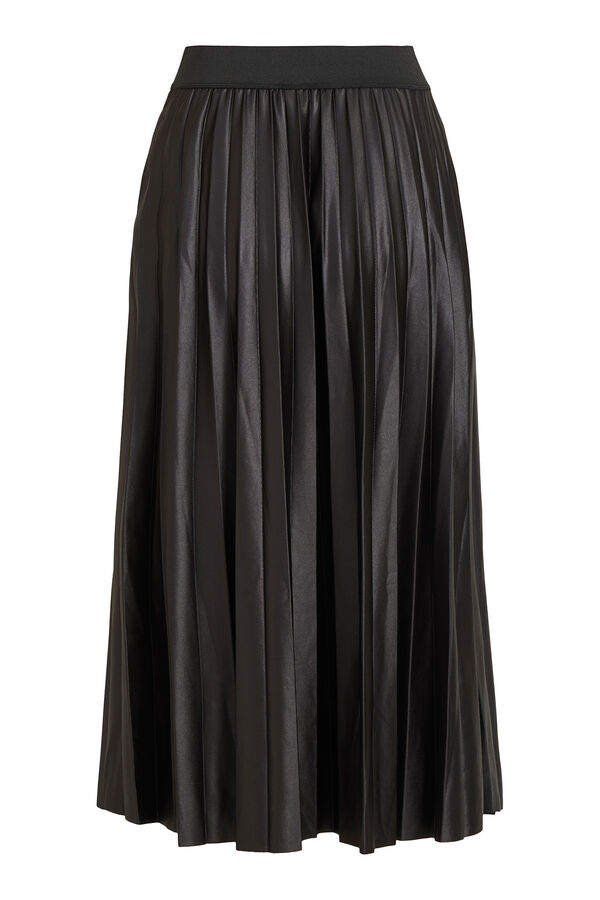 Vila Falda midi plisada Negro