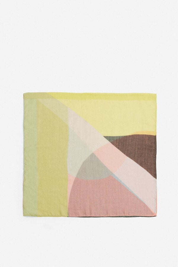 Cortefiel Len&ccedil;o de seda geom&eacute;trico Multicolorido