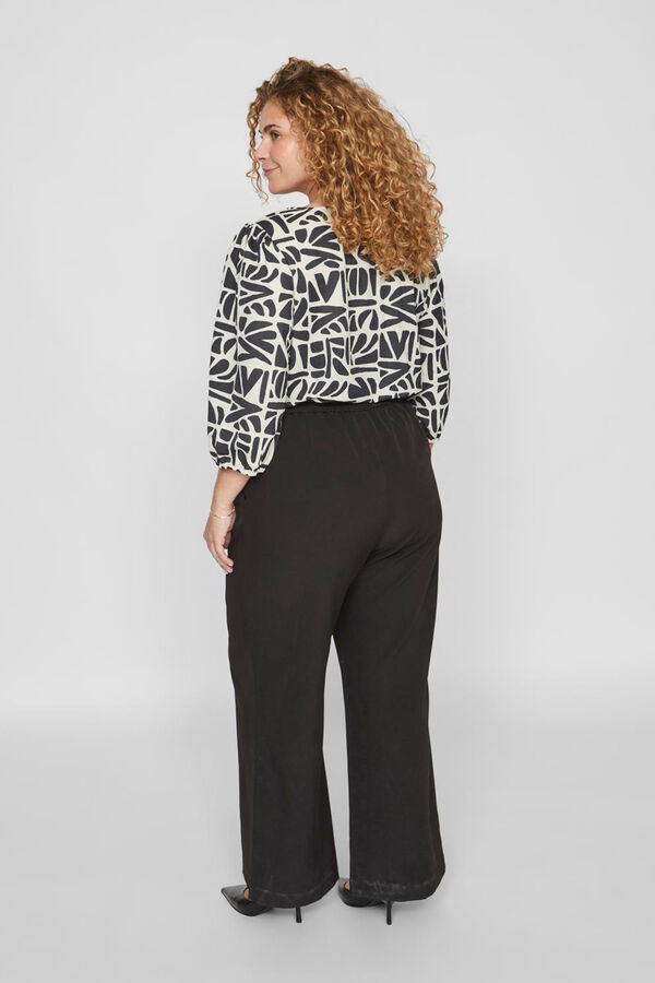 Evoked by Vila Pantal&oacute;n de vestir capri cintura alta curvy Negro