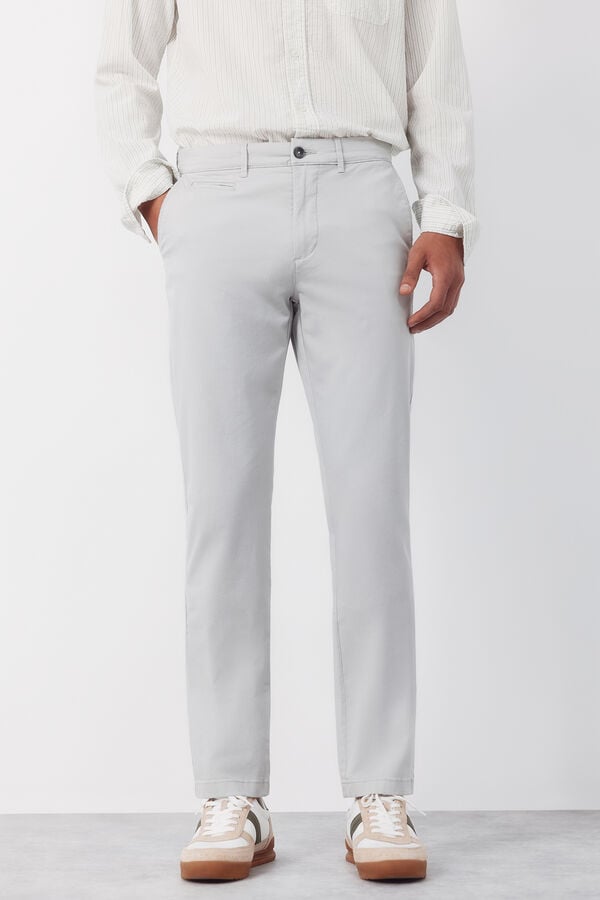 Cortefiel Pantal&oacute;n chino slim fit ligero Gris