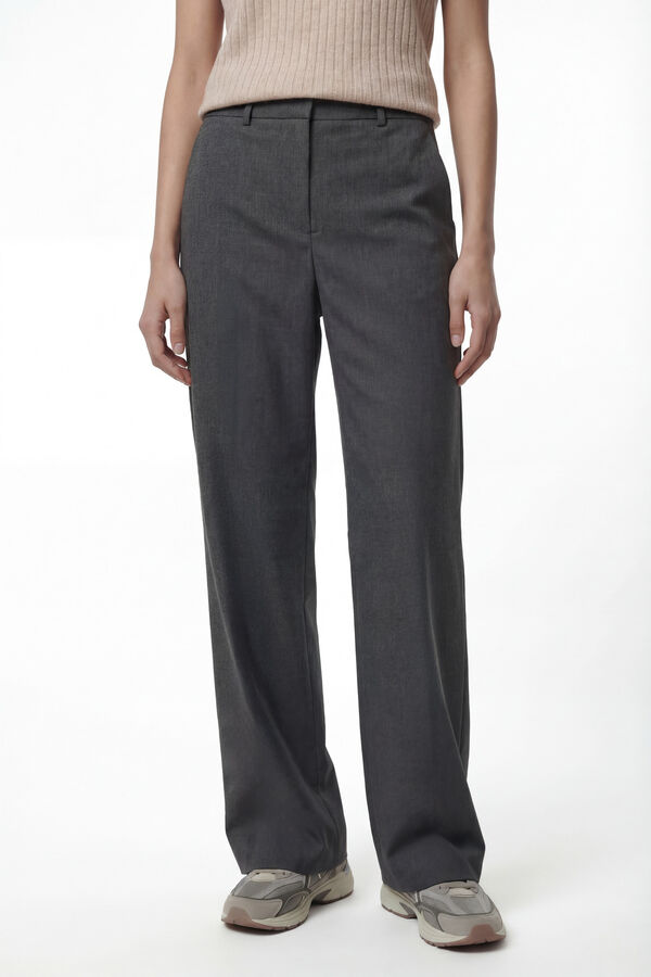 Vero Moda Cal&ccedil;a reta de alfaiataria Cinzento