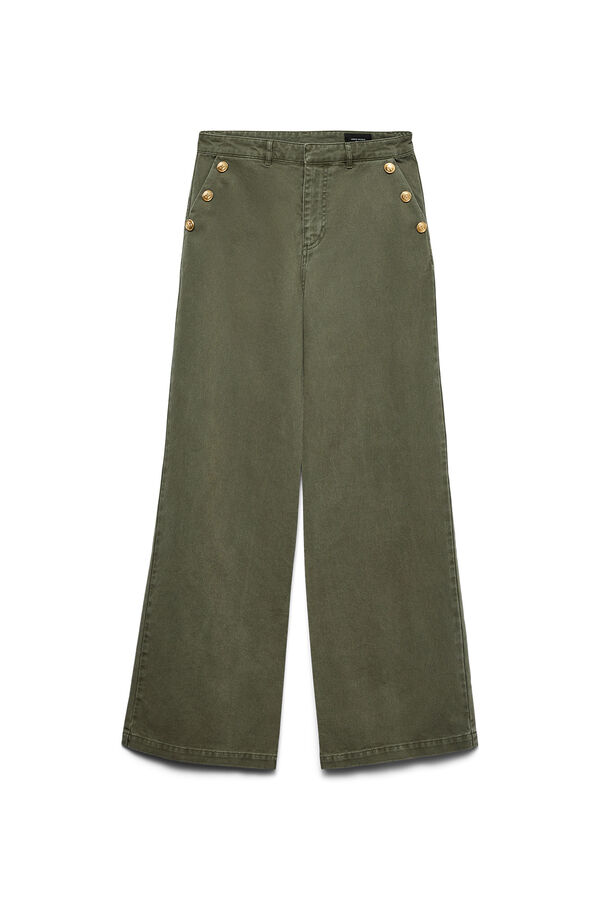 Vero Moda Cal&ccedil;a jeans cintura alta Verde