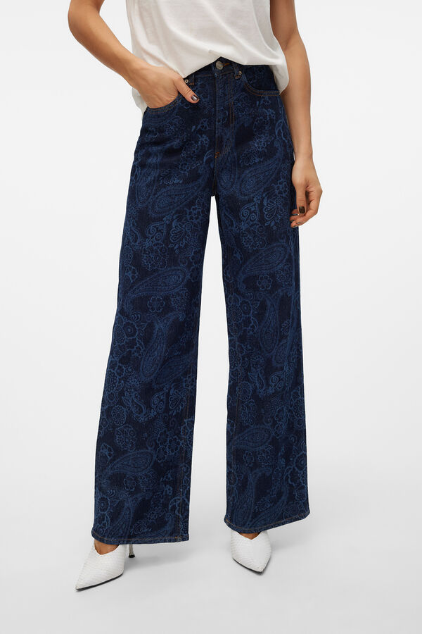 Vero Moda Pantal&oacute;n vaquero estampado Azul marino