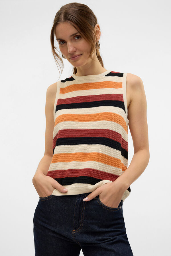 Vero Moda Blusa malha manga fria Cinzento