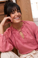 Pol&iacute;n Et Moi Blusa de lino Silbana Coral