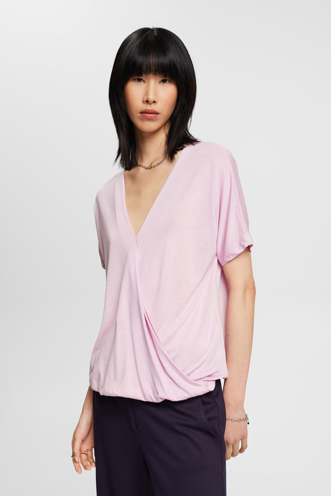 Esprit Camiseta efecto cruzado con TENCEL&trade;