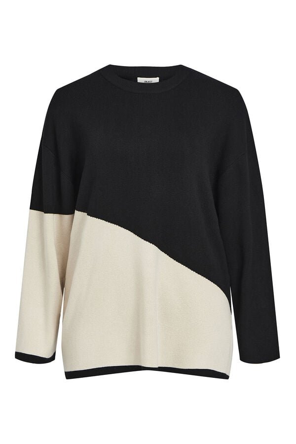 Object Jersey bicolor amplio Negro