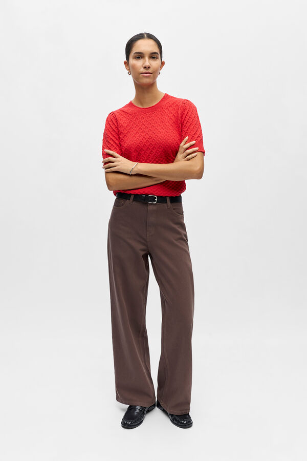 Object Top de malha rendada Vermelho