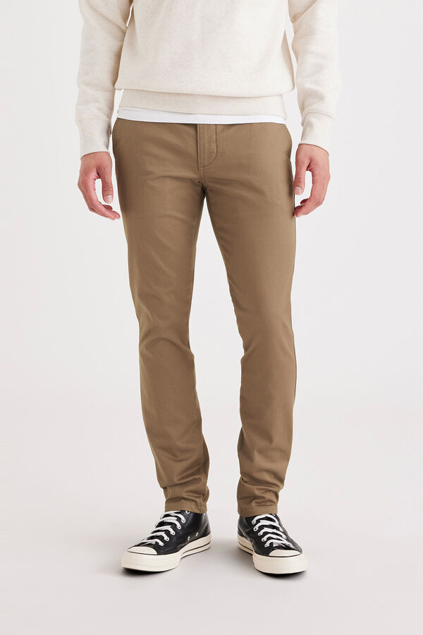 Dockers Cal&ccedil;a Chino Original para homem Skinny Fit Castanho