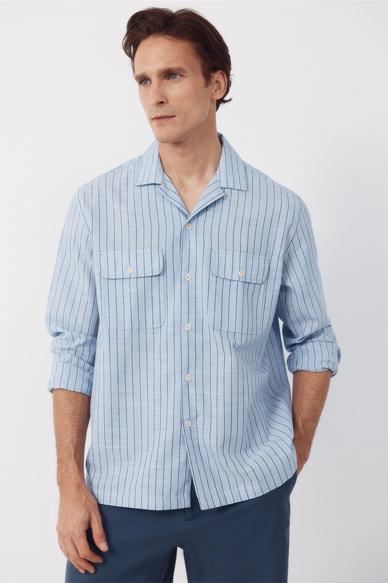 Cortefiel Camisa gola bowling manga comprida