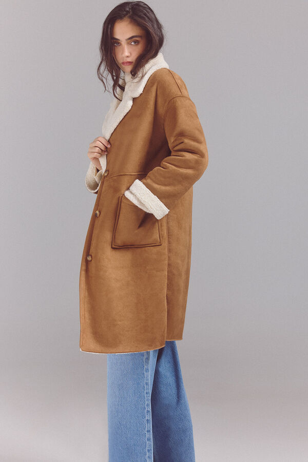 Slowlove Sobretudo dupla face Castanho