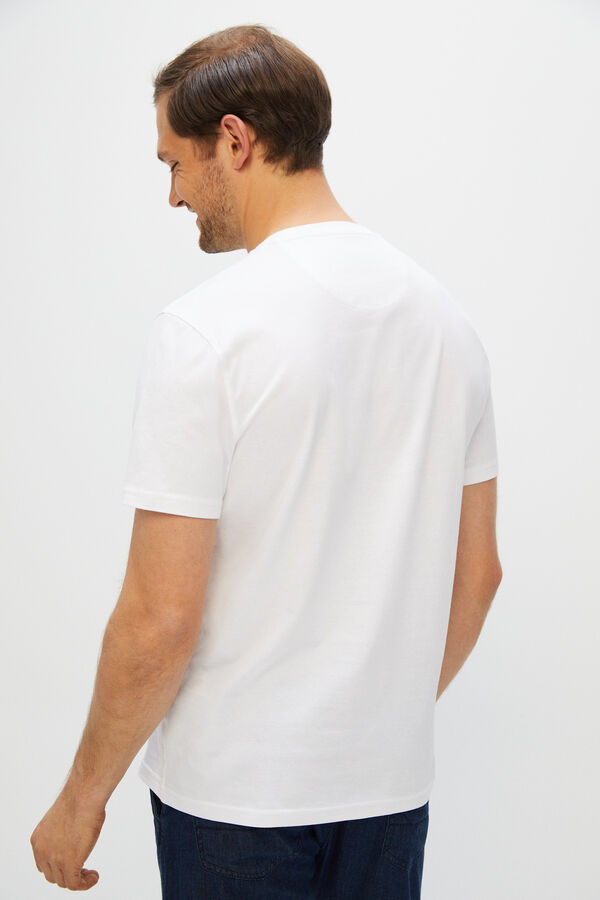 Cortefiel Camiseta estampada manga corta Blanco