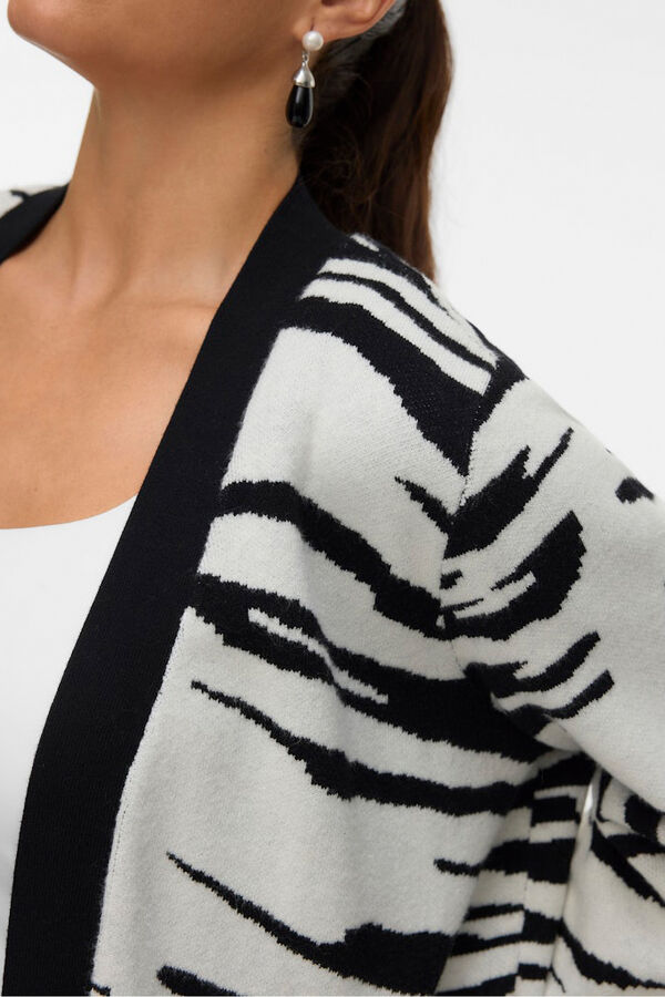 Vero Moda Curve C&aacute;rdigan de punto Curve Estampado blanco