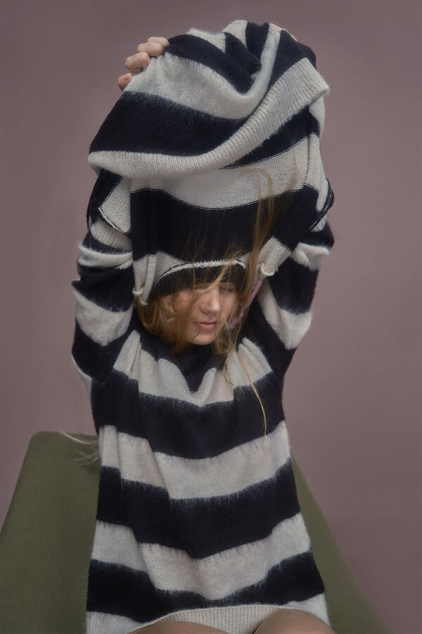 Slowlove Camisola riscas Ecru