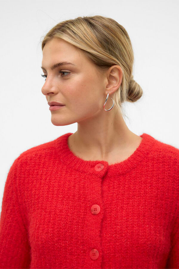 Vero Moda Cardig&atilde; de malha grosso  Vermelho