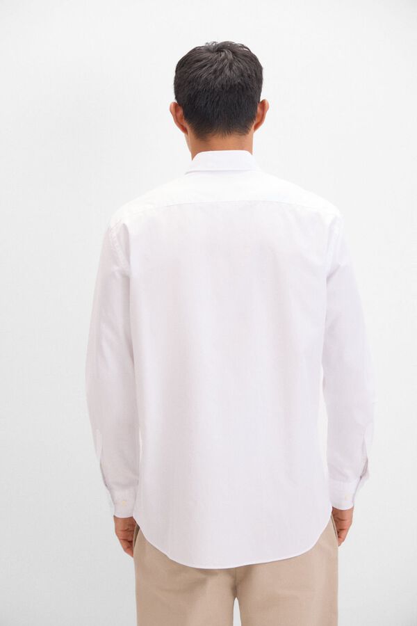 Cortefiel Camisa lisa popel&iacute;n Blanco