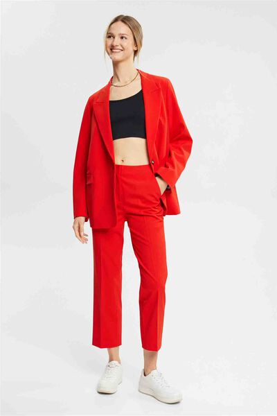 Cortefiel Blazer relaxed fit monocolorido viscose Vermelho