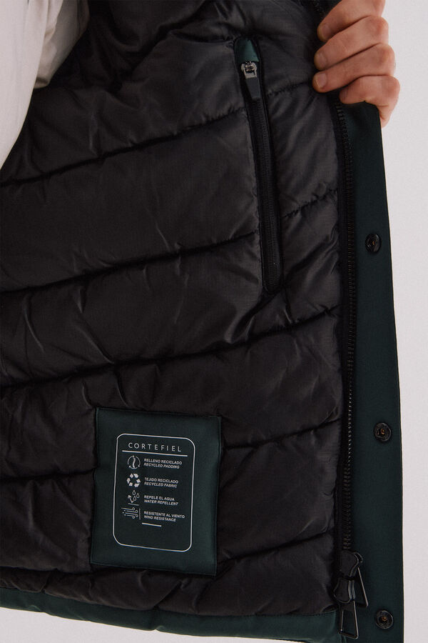 Cortefiel Parka con capucha Verde oscuro