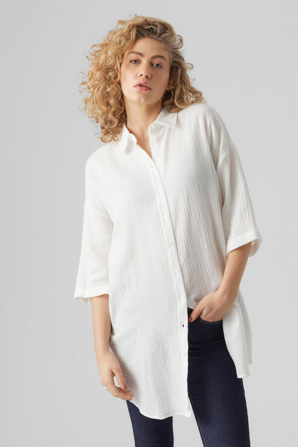 Vero Moda Vestido camisero con manga francesa Blanco