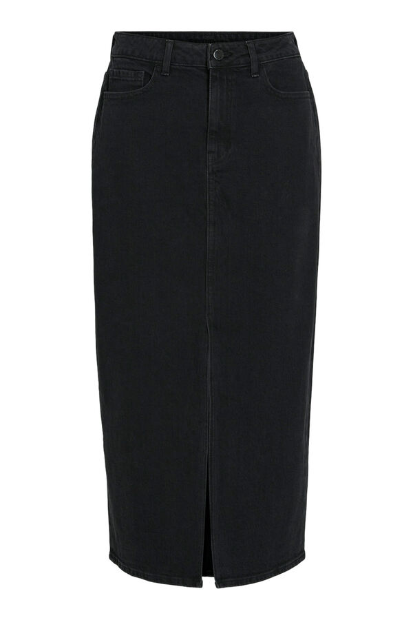 Vila Saia midi jeans Preto