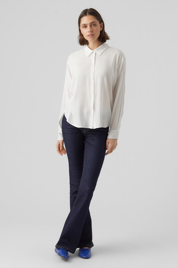 Vero Moda Camisa b&aacute;sica de manga comprida Branco