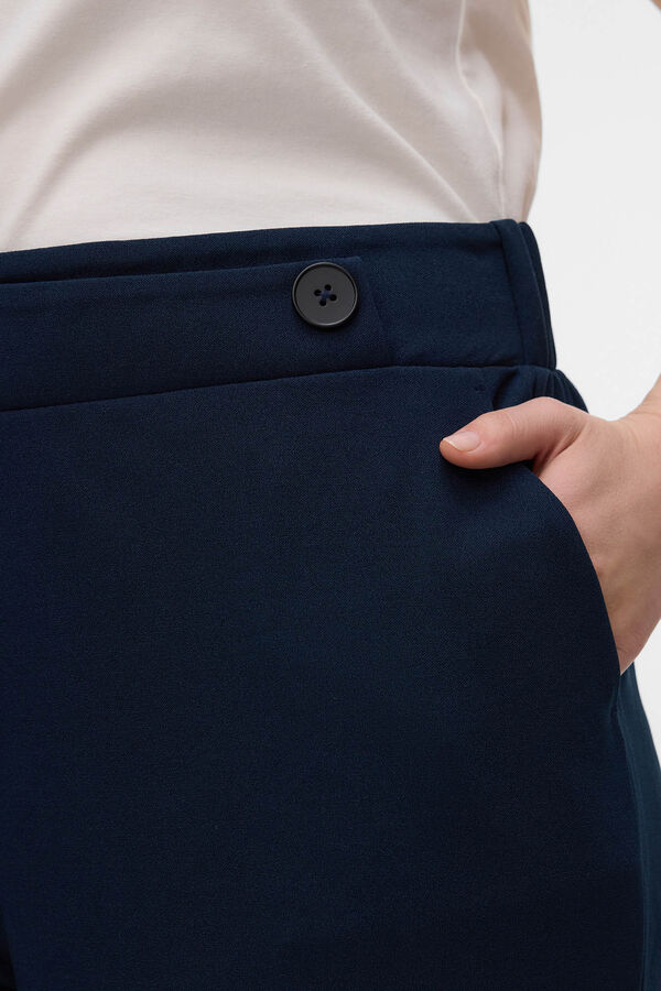 Vero Moda Curve Pantal&oacute;n cintura el&aacute;stica talla grande Azul marino