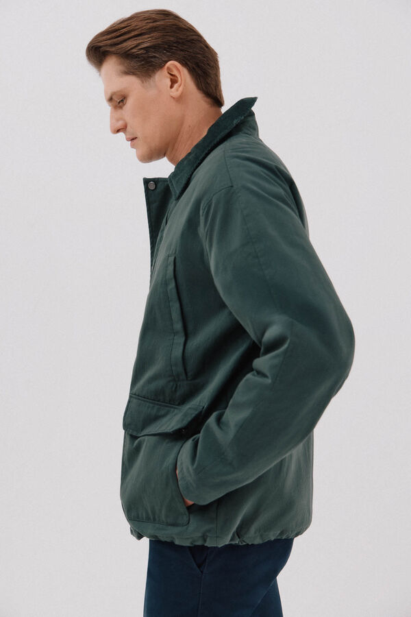 Cortefiel Chaqueta cuello combinado Verde oscuro