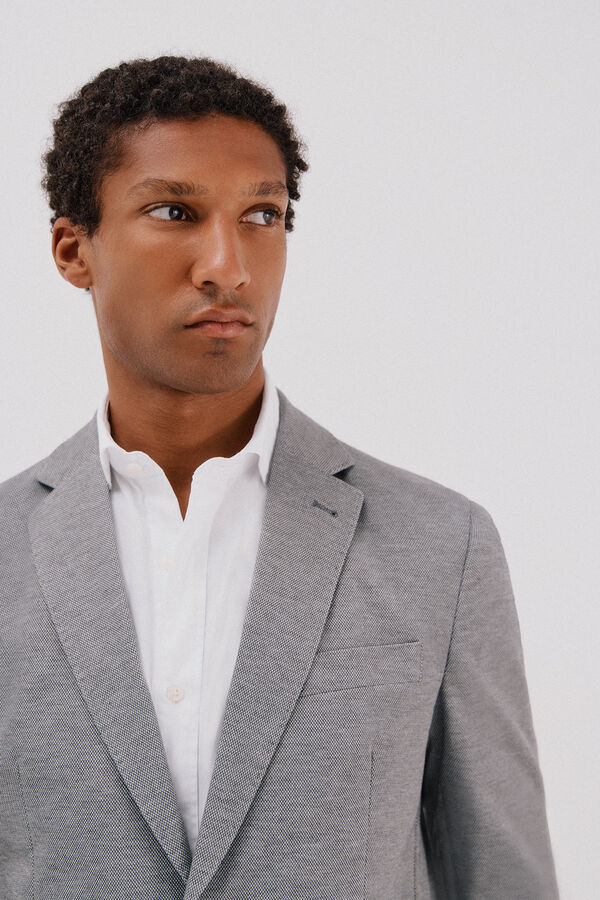 Cortefiel Blazer de malha  Cinzento