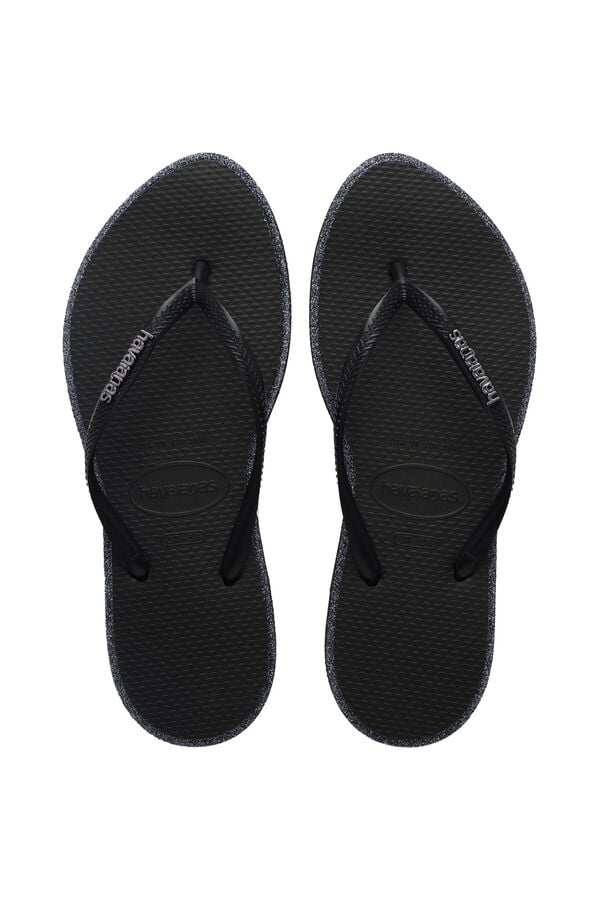 Havaianas Sand&aacute;lias Slim Point Glitter Preto