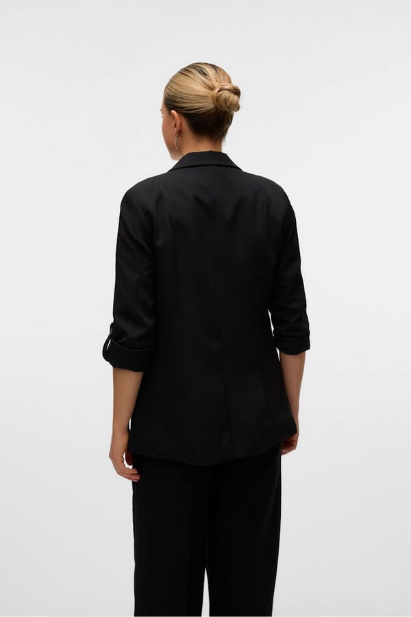 Vero Moda Blazer abierta con manga remangada Negro