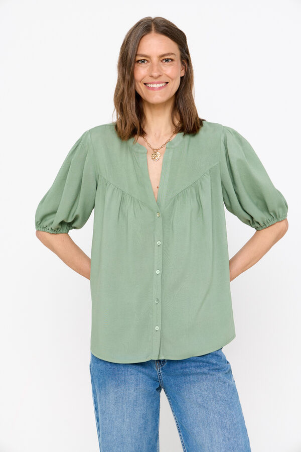 Cortefiel Blusa estampada de manga curta Verde
