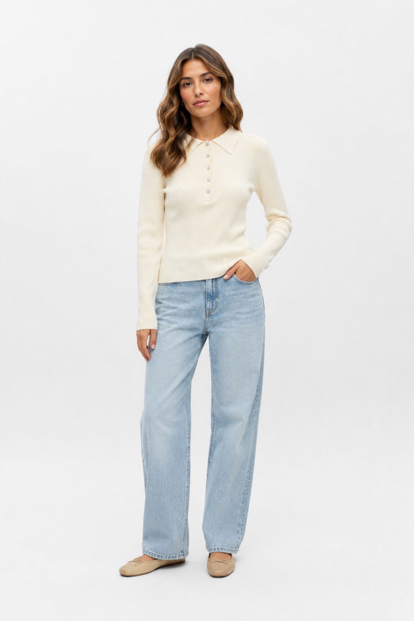 Object Camisola canelada gola polo