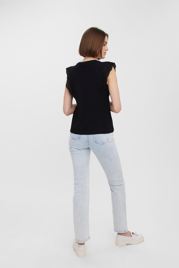 Vero Moda Top sem mangas com gola redonda Preto