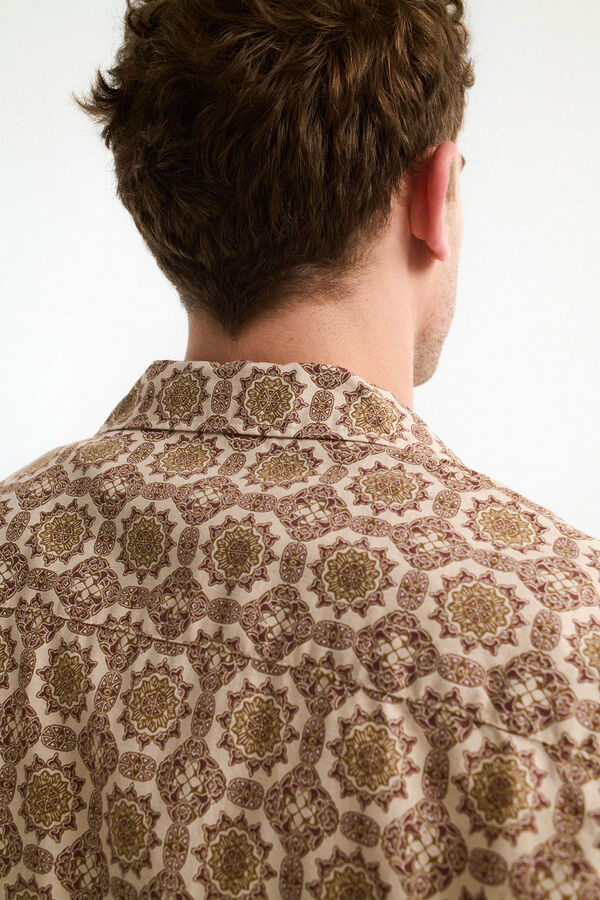 Selected Camisa de linho de manga curta Cinzento